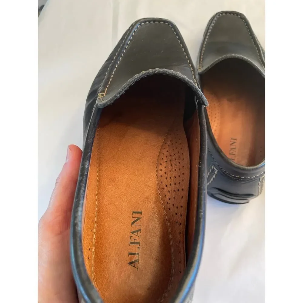 Alfani Men's Java Driving Black Leather Loafers Size‎ 9-1/2